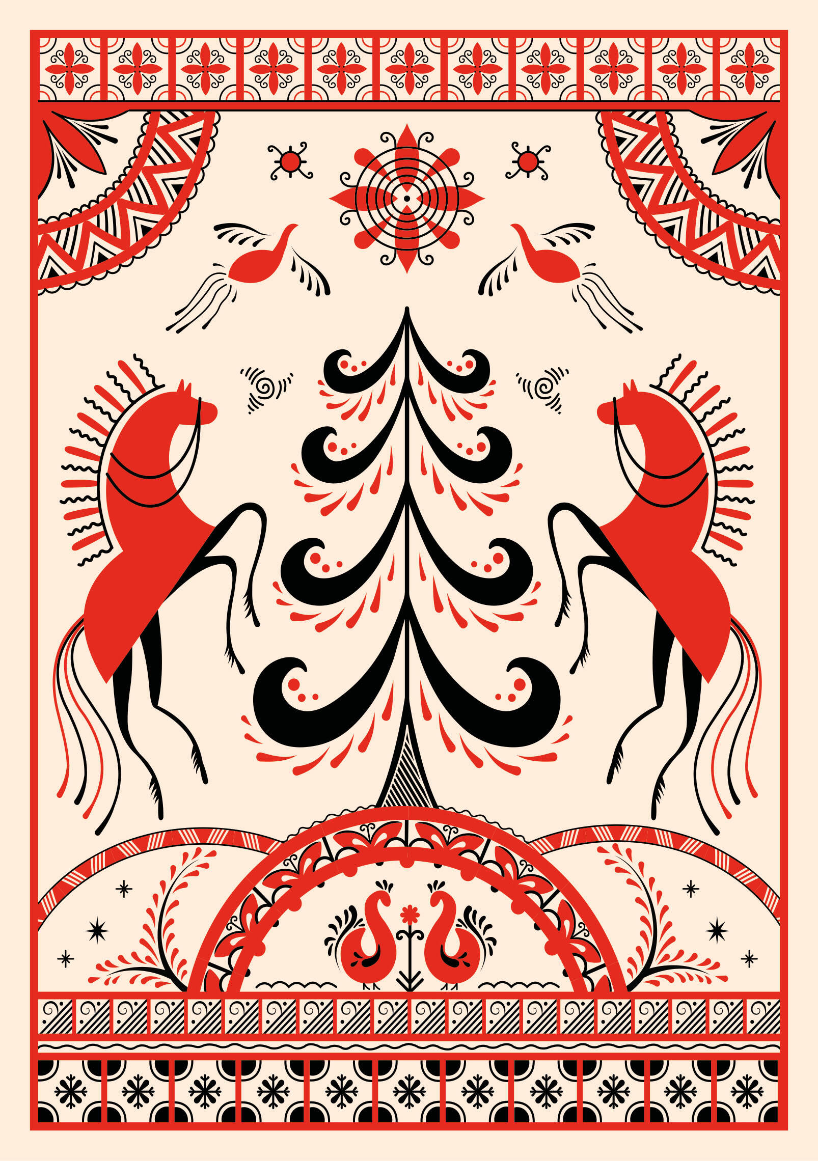 Bloknot A5. Dzīvoja-dzīvoja. Mezenas gleznojums. Zirdziņi