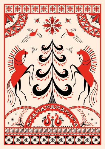 Notebook A5 Once Upon a Time. Mezen Painting Horses
