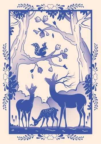 Notebook A5 Once Upon a Time. Gzhel Fawn