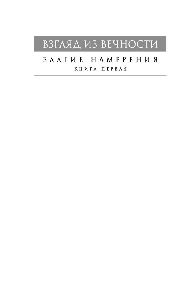 Взгляд из вечности. Книга 1. Благие намерения