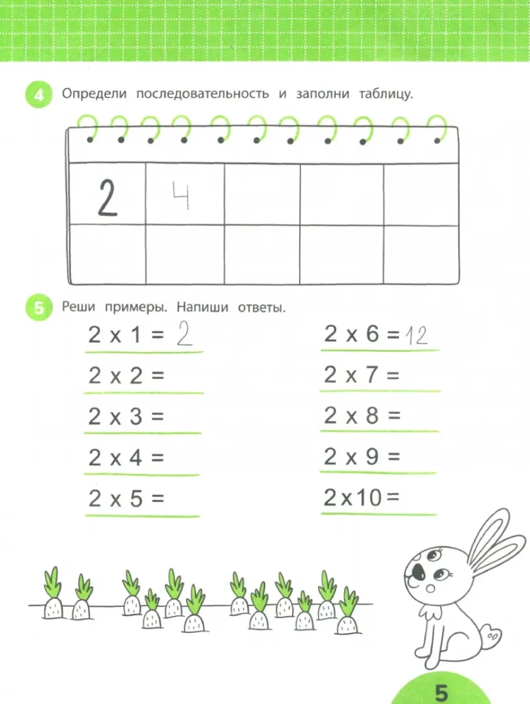 Learning the Multiplication Table: Tasks with Visual Instruction