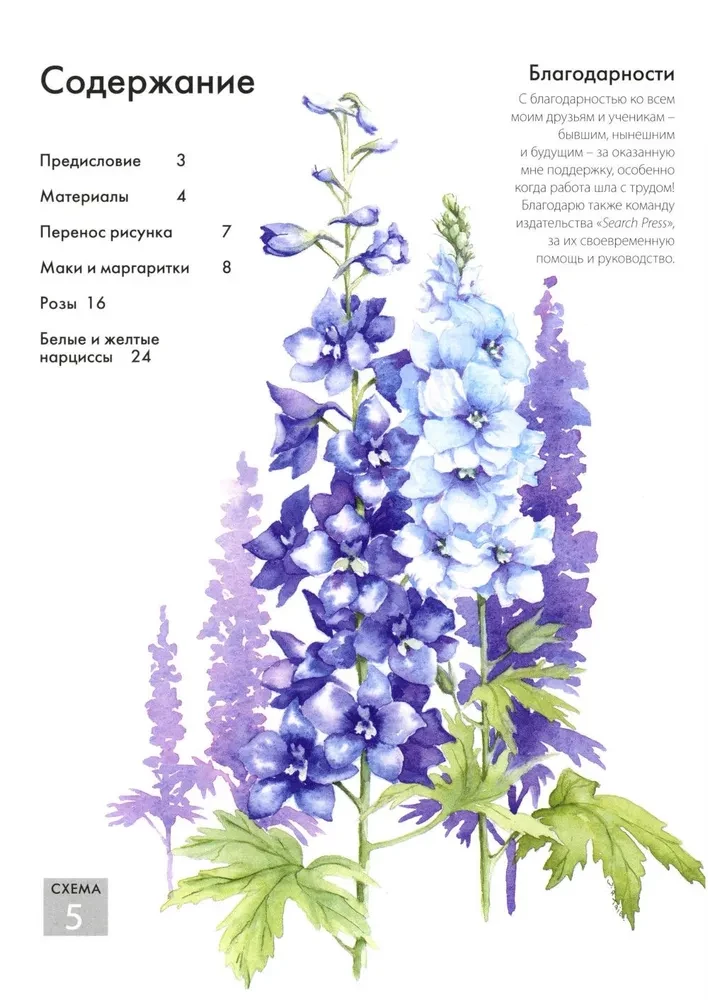 Folder with Watercolor Paper Magical Flowers. Paint with Watercolor + Brochure