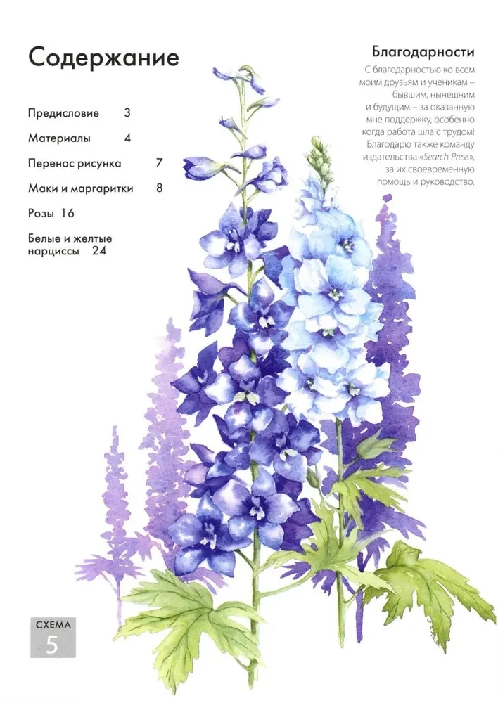 Folder with Watercolor Paper Magical Flowers. Paint with Watercolors + Brochure