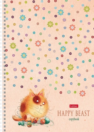 Notepad 80 sheets, squared, A4, spiral - Lucky Ones, assorted