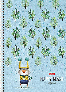 Notizbuch 80 Blätter, kariert, A4, Spiralbindung - Glückskinder, in assortierter Auswahl
