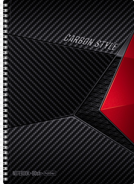 80 lapu piezīmju grāmatiņa, rūtiņas, A4, spirāle - CarbonStyle, dažādās krāsās