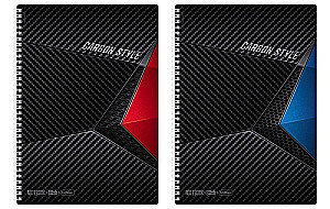 Notebook 80 sheets, grid, A4, spiral - CarbonStyle, assorted