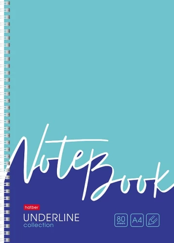 Notebook - Underline, 80 sheets, A4, grid, assorted
