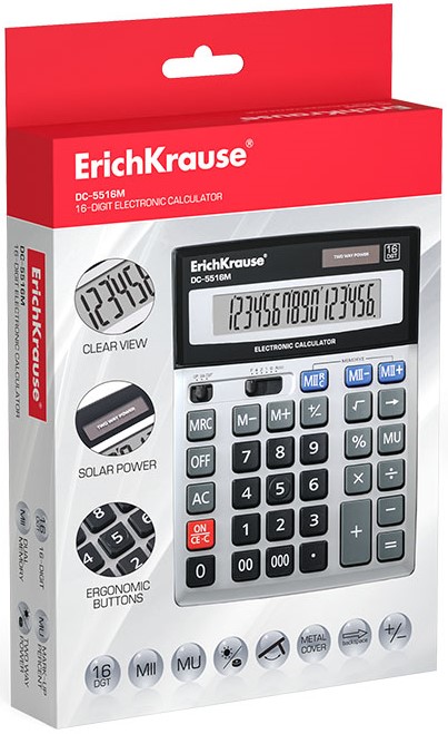 16 bitų kalkuliatorius, sidabrinis