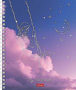 Notatnik - DREAMS na grzbiecie, A5, 96 stron, kratka, w asortymencie