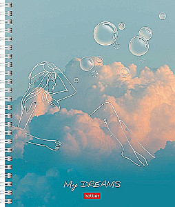 Notatnik - DREAMS na grzbiecie, A5, 96 stron, kratka, w asortymencie