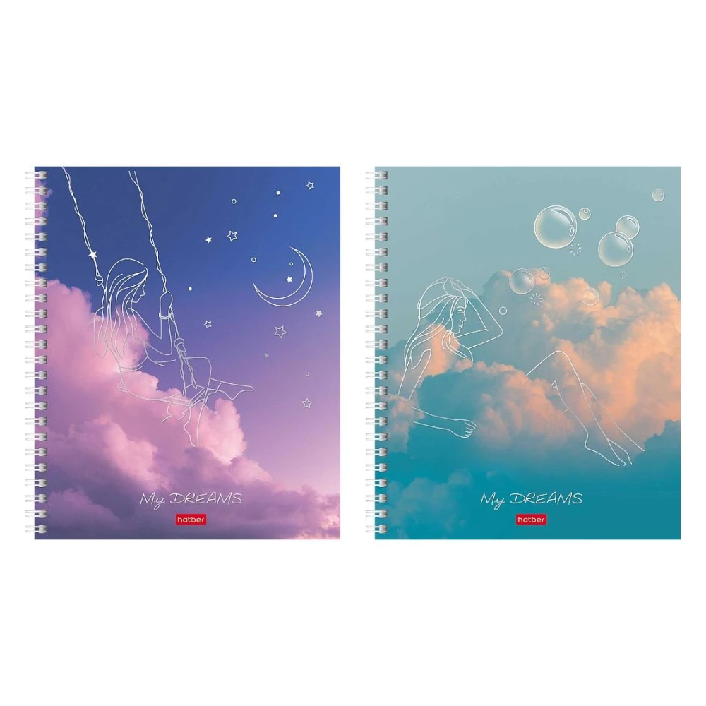 Notatnik - DREAMS na grzbiecie, A5, 96 stron, kratka, w asortymencie