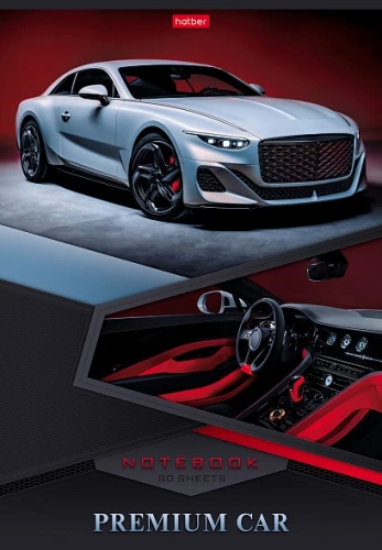 Notebook - Premium Cars, A4, 80 sheets, grid, assorted