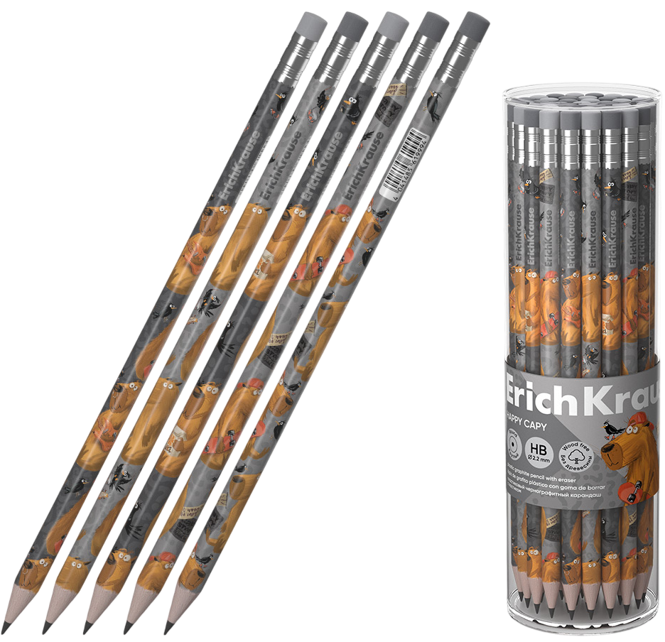 Melngrafīta zīmulis ar dzēšgumiju, HB