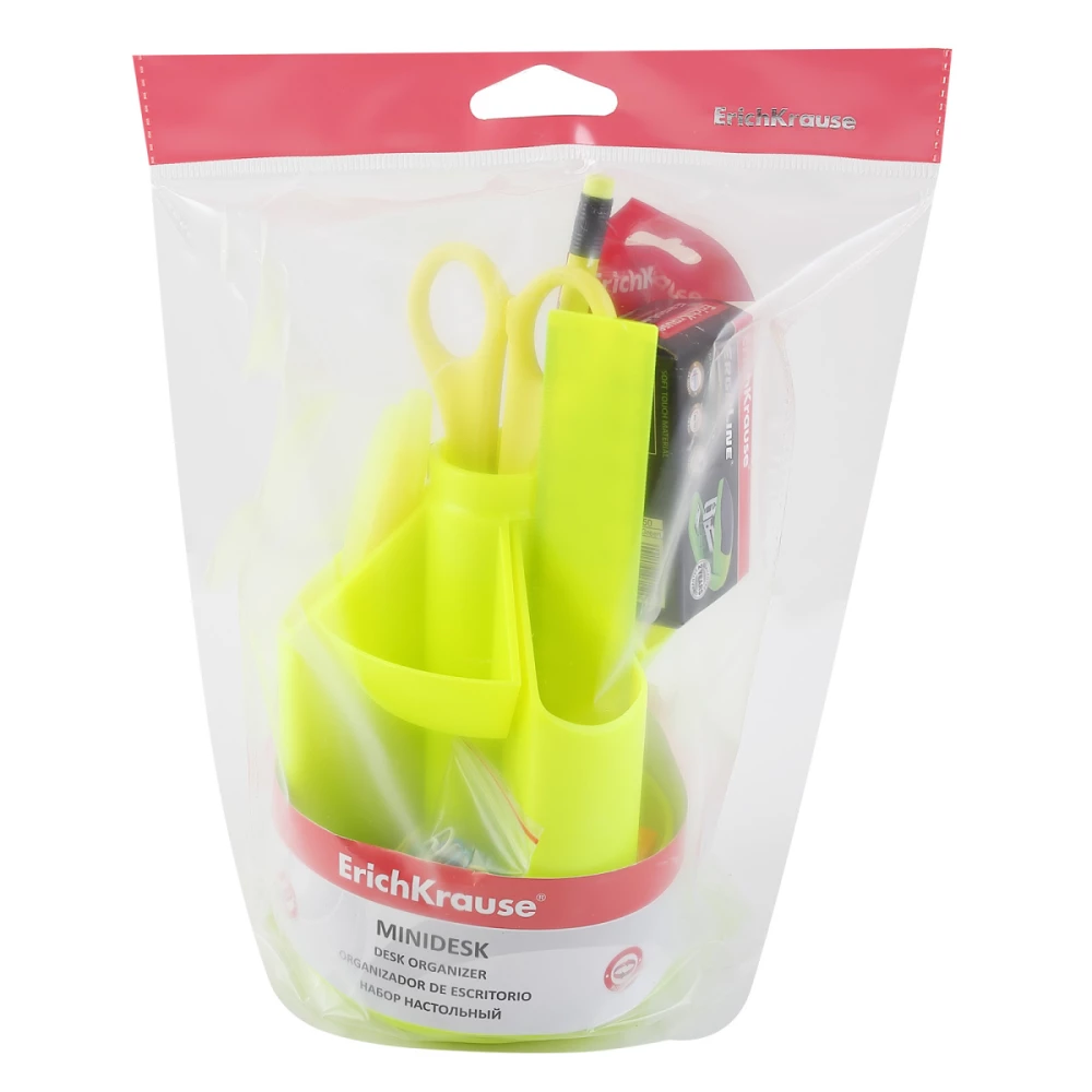 Zestaw biurowy, 14 elementów, obracający się, kolor żółty, Mini Desk, Neon Solid