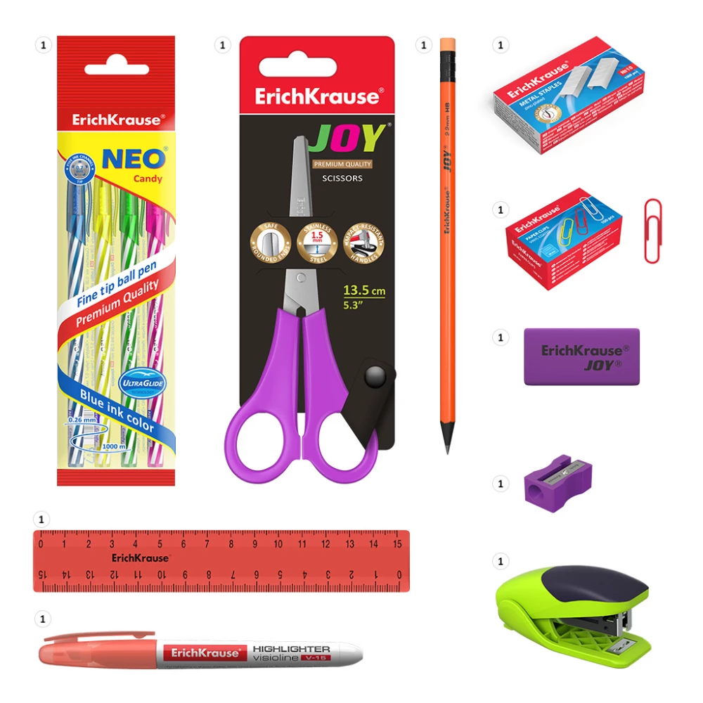 Zestaw biurkowy obrotowy plastikowy - Mini Desk, Neon Solid, pomarańczowy