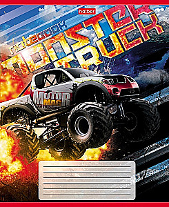 Notebook - MonsterTruck, A5, 24 kartki, kratka, w asortymencie