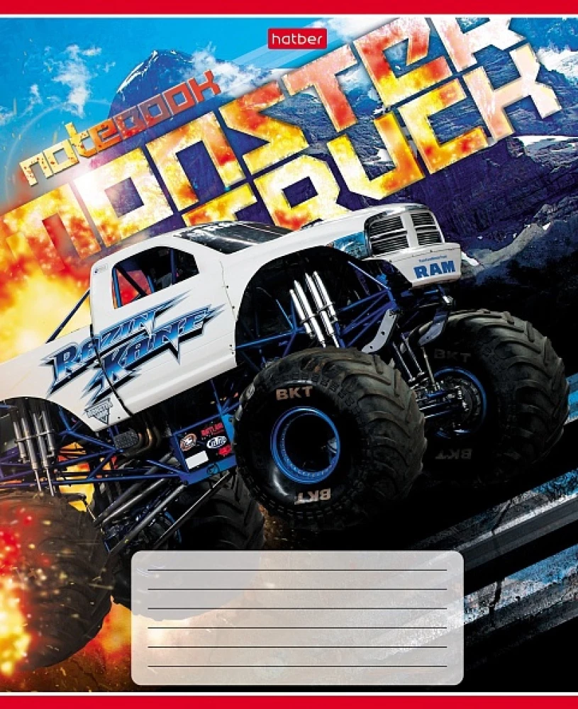 Notebook - MonsterTruck, A5, 24 kartki, kratka, w asortymencie