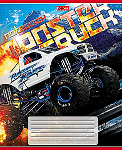 Notebook - MonsterTruck, A5, 24 kartki, kratka, w asortymencie