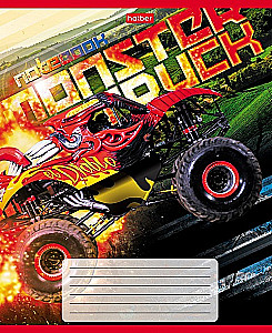 Notebook - MonsterTruck, A5, 24 kartki, kratka, w asortymencie