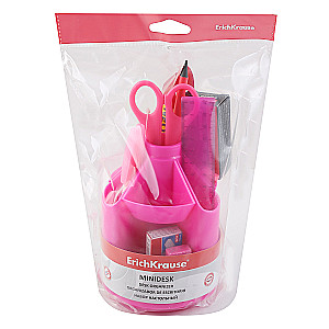 Zestaw biurowy, 14 przedmiotów, obrotowy, kolor różowy, Mini Desk Neon Solid