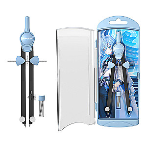 ErichKrause Manga Compass, (metal compass and replaceable lead), pencil case, blue