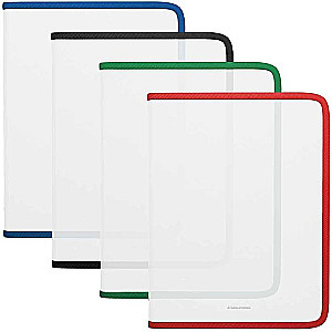 Folder na zeszyty na zamek plastikowa - Matt Clear, z kolorowym zamkiem, A4, asortyment