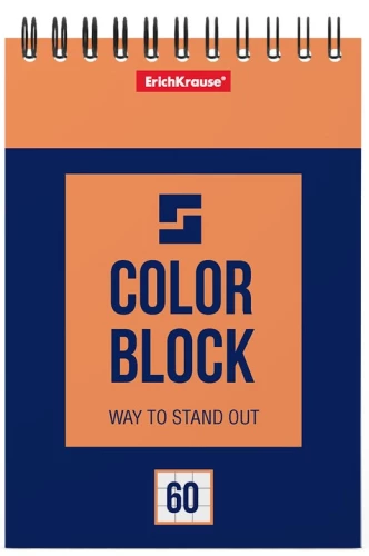 Spiral Notebook - Color Block, A6, 60 sheets, grid
