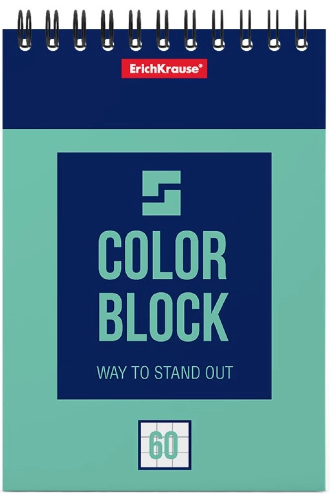 Блокнот на спирали - Color Block, А6, 60 листов, клетка