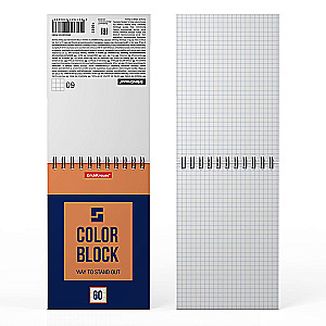 Блокнот на спирали - Color Block, А6, 60 листов, клетка
