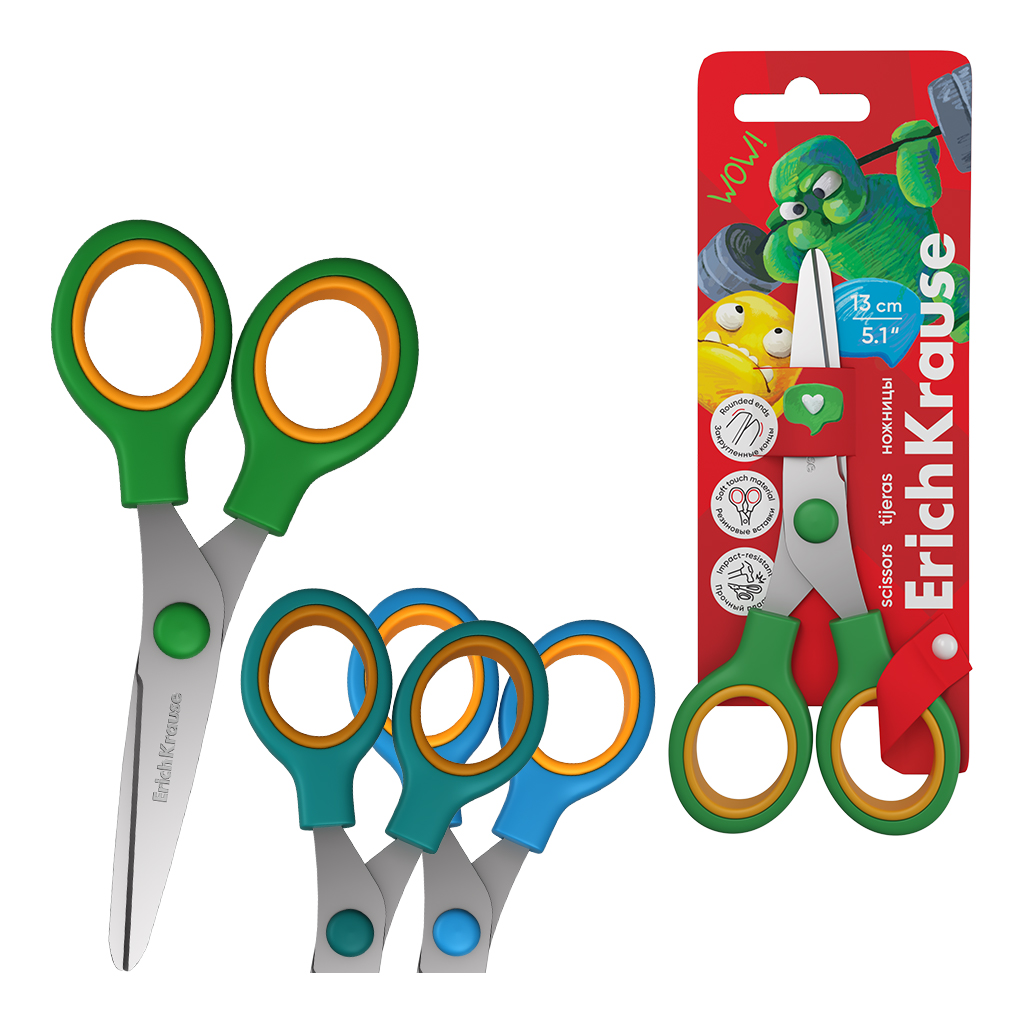 Šķēres - Junior Softy Jolly Friends, 13cm, assorti