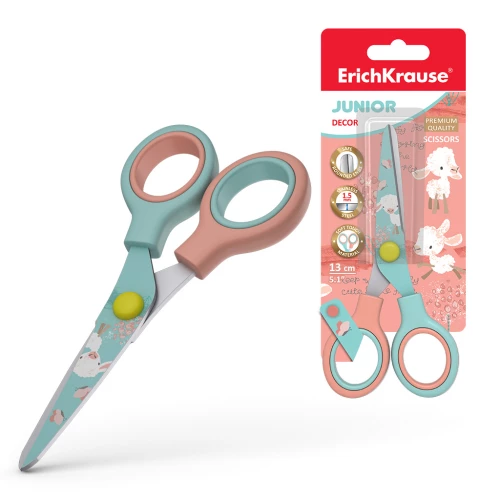 Scissors - Junior Decor Curly Sheep, with print on the blades, 13cm