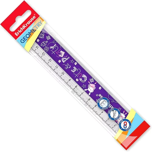 Plastic Ruler with Cutout - Cute&Pretty, 15 cm