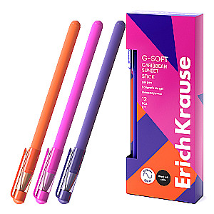 Gel Pen - G-Soft Stick Caribbean Sunset 0.38, ink color - black, assorted