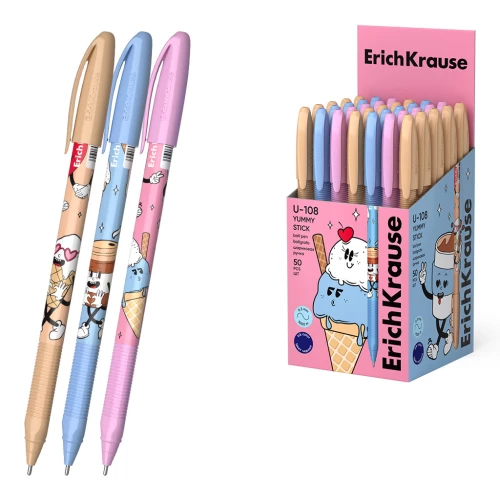 Ballpoint pen - U-108 Stick Yummy 1.0, Ultra Glide Technology, ink color - blue, assorted