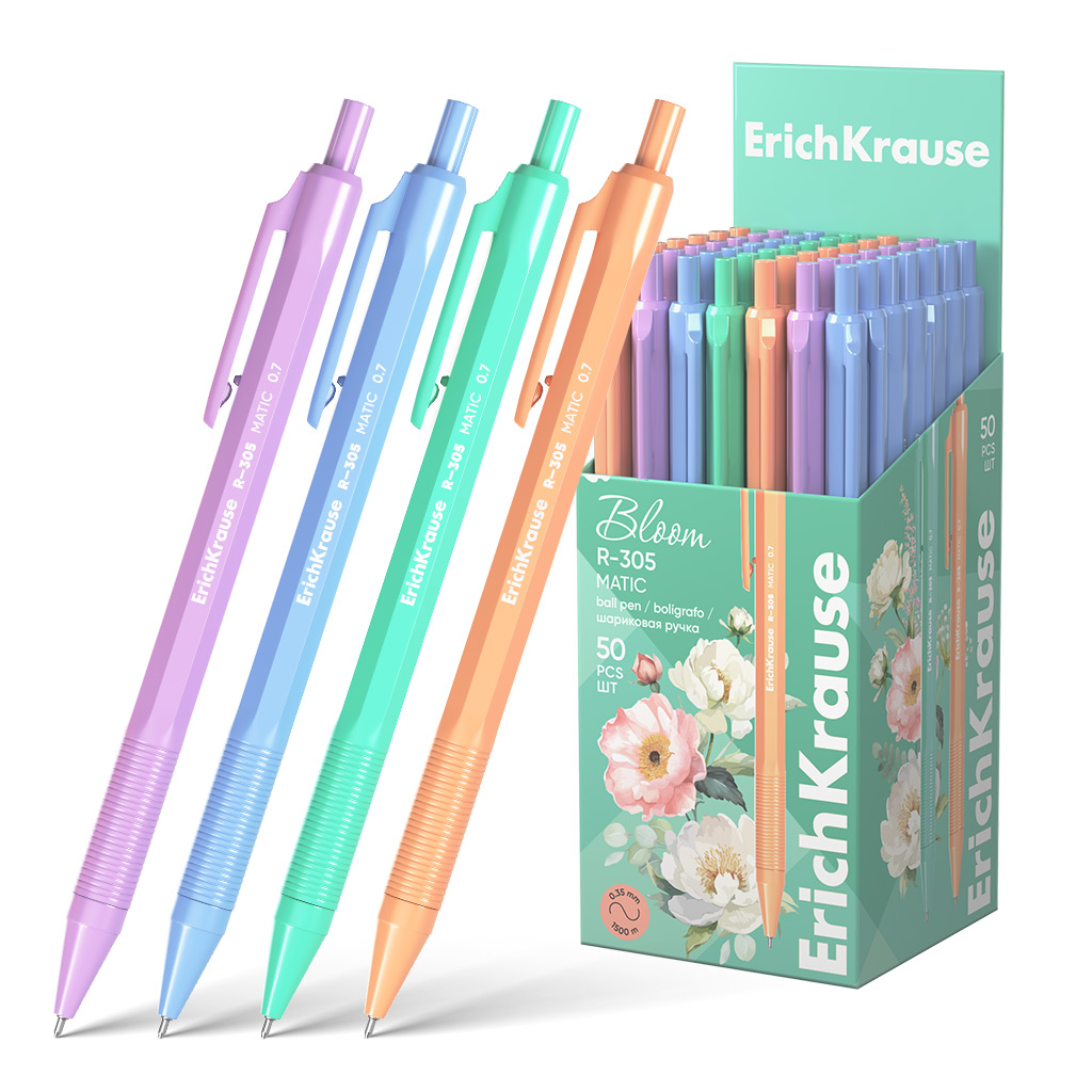 Ручка шариковая автоматическая R-305 Matic Pastel Bloom 0.7, цвет чернил - синий, в ассортименте