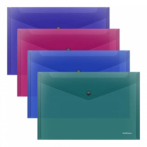 Button folder plastic Fizzy Vivid, A4, semi-transparent, assorted