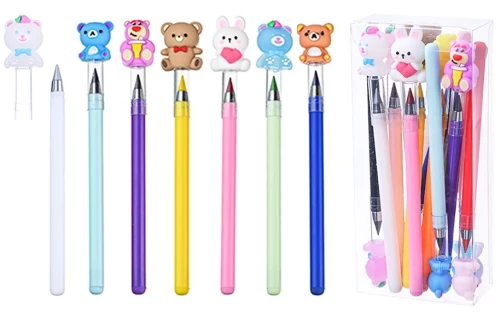 Set of Permanent Colored Pencils with Attachments, 12 Colors