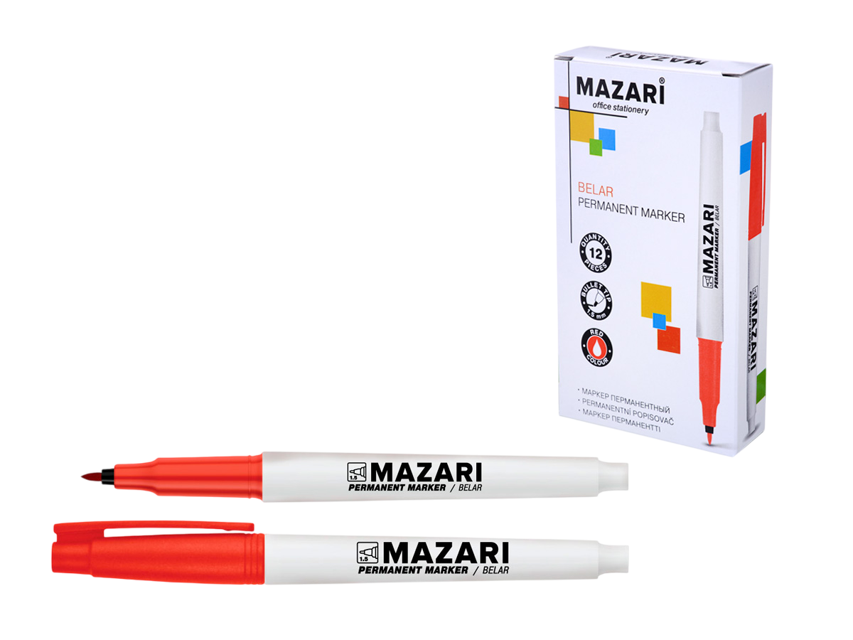 Marķieris pastāvīgais Belar, sarkans