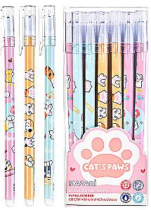 Gel pen with erasable ink - Paws, blue, assorted