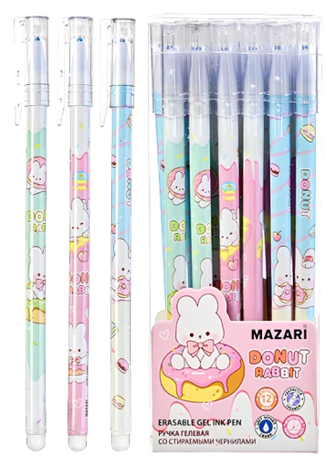 Gel pen with erasable ink - Donut rabbit, blue, assorted