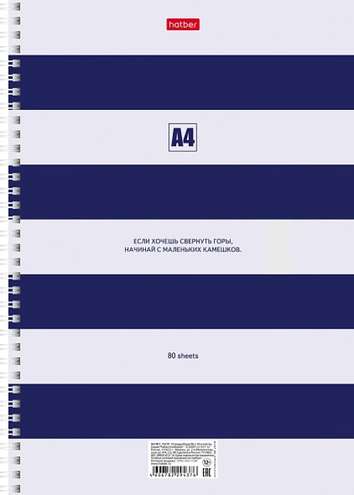 Notebook - Stripes, A4, 80 sheets, grid, assorted