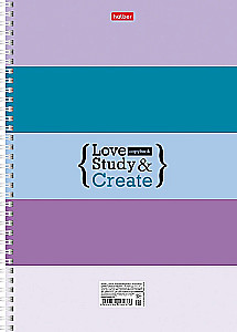 Notebook - Stripes, A4, 80 sheets, grid, assorted