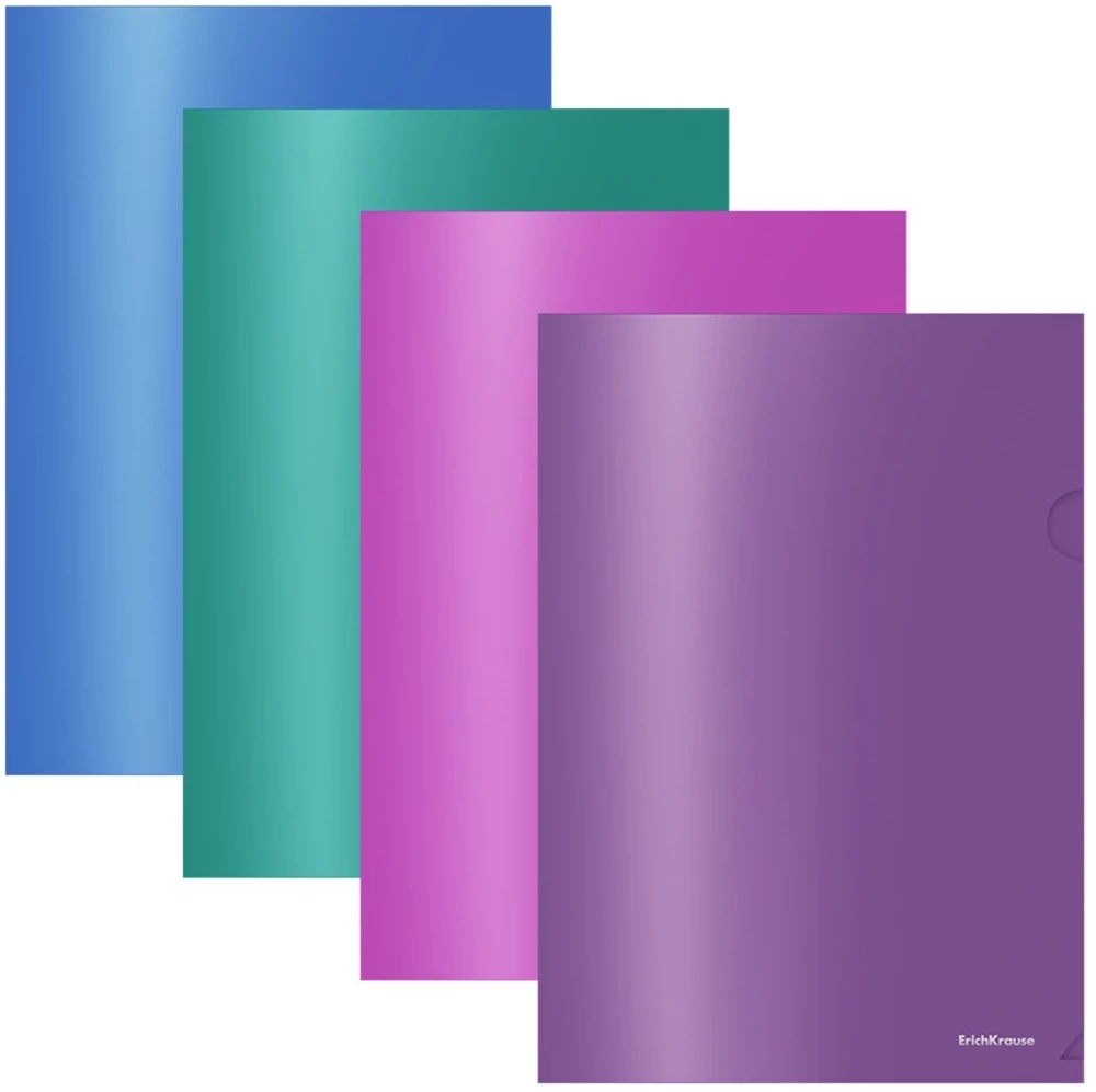 Folder narożna A4, 180 μm, ErichKrause Glossy Vivid, półprzezroczysta, w asortymencie