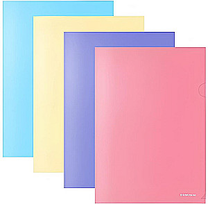 Folder-kątownik plastikowy A4 Glossy Pastel, w assortimencie