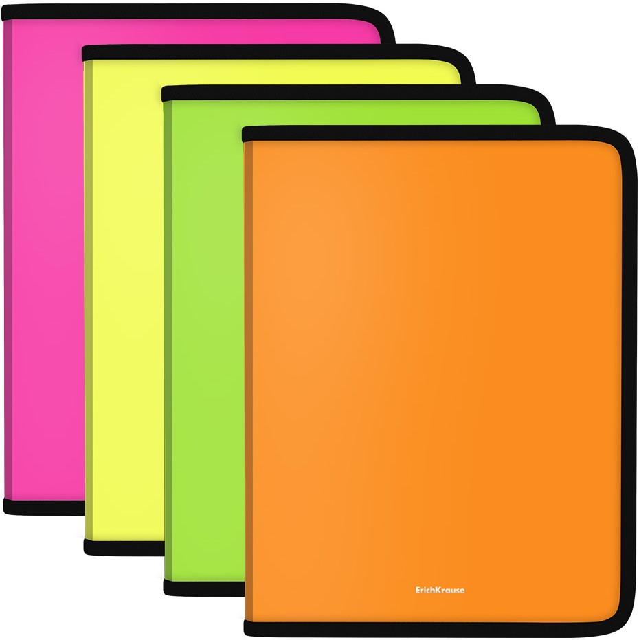 A4+ mapīte ar rāvējslēdzēju piezīmju grāmatiņām Matt Neon (asorti)