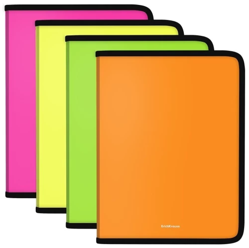 A4 Zipper Folder Matt Neon