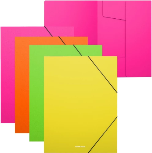 Matt Neon Rubber Band Folder (Assorted)