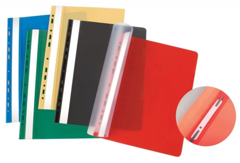 A4 fastener folder with perforation, matte (yellow)