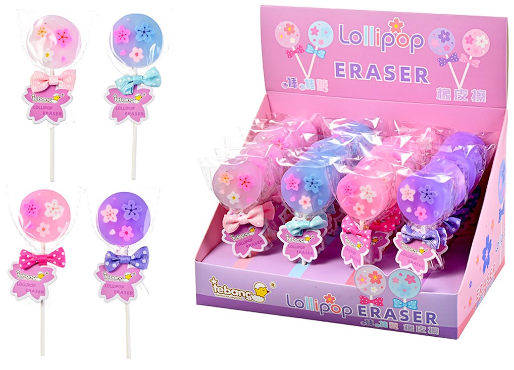 Radiergummi - Lollipop, in verschiedenen Sorten